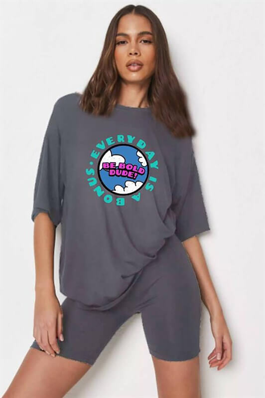 MDX Women's Smoke Printed Oversized T-shirt MG948 - Lake Havasu City