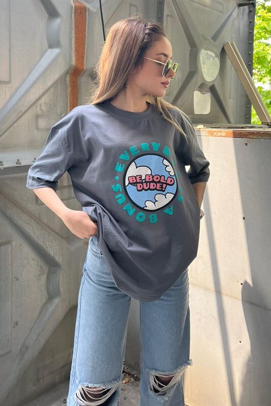 MDX Women's Smoke Printed Oversized T-shirt MG948 - Lake Havasu City