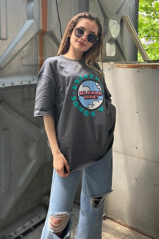 MDX Women's Smoke Printed Oversized T-shirt MG948 - Lake Havasu City