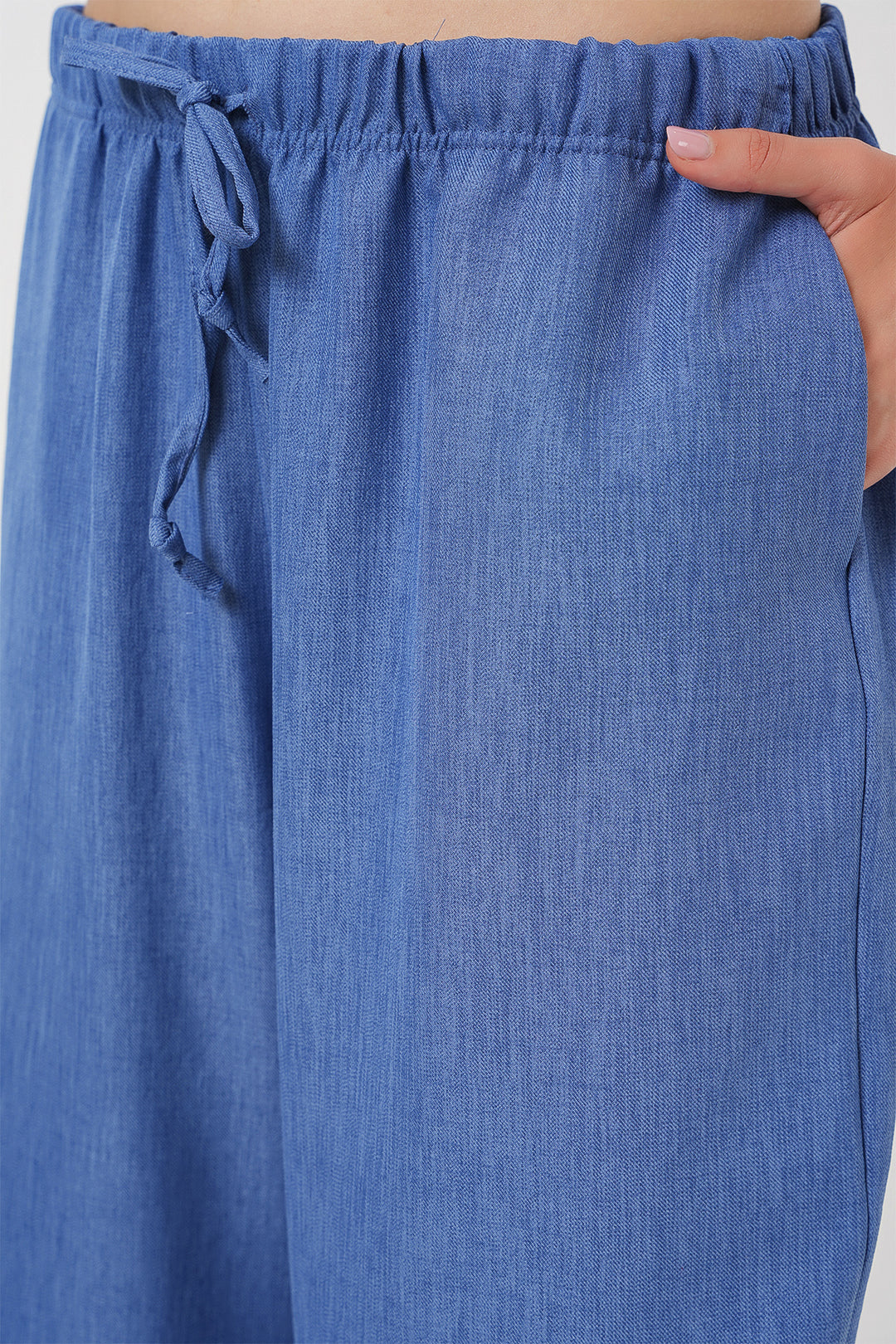 BGD Women Women's Wide Leg Linen Trousers 6735 - Indigo - Brunswick