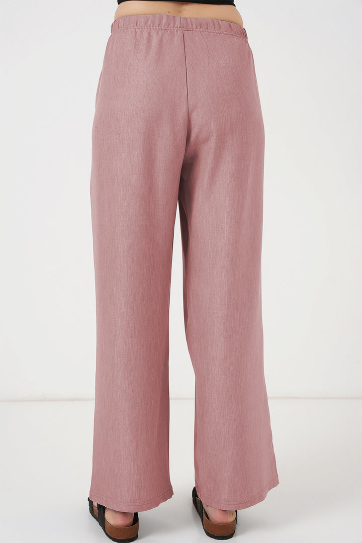 BGD Women Women's Wide Leg Linen Trousers 6735 - Powder - Eisenach