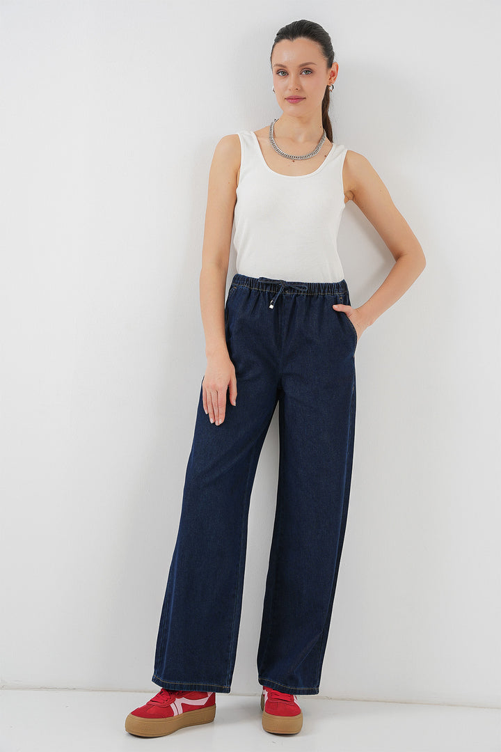BGD Women Women's Wide Leg Jeans 6706 - Navy Blue - Jackson
