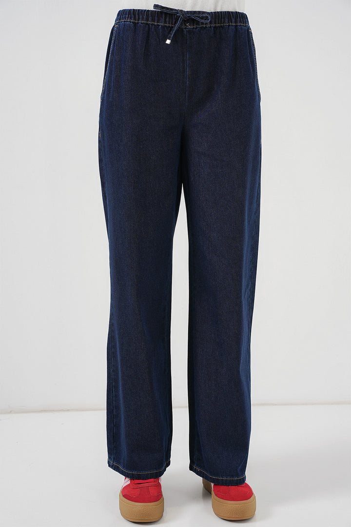 BGD Women Women's Wide Leg Jeans 6706 - Navy Blue - Jackson