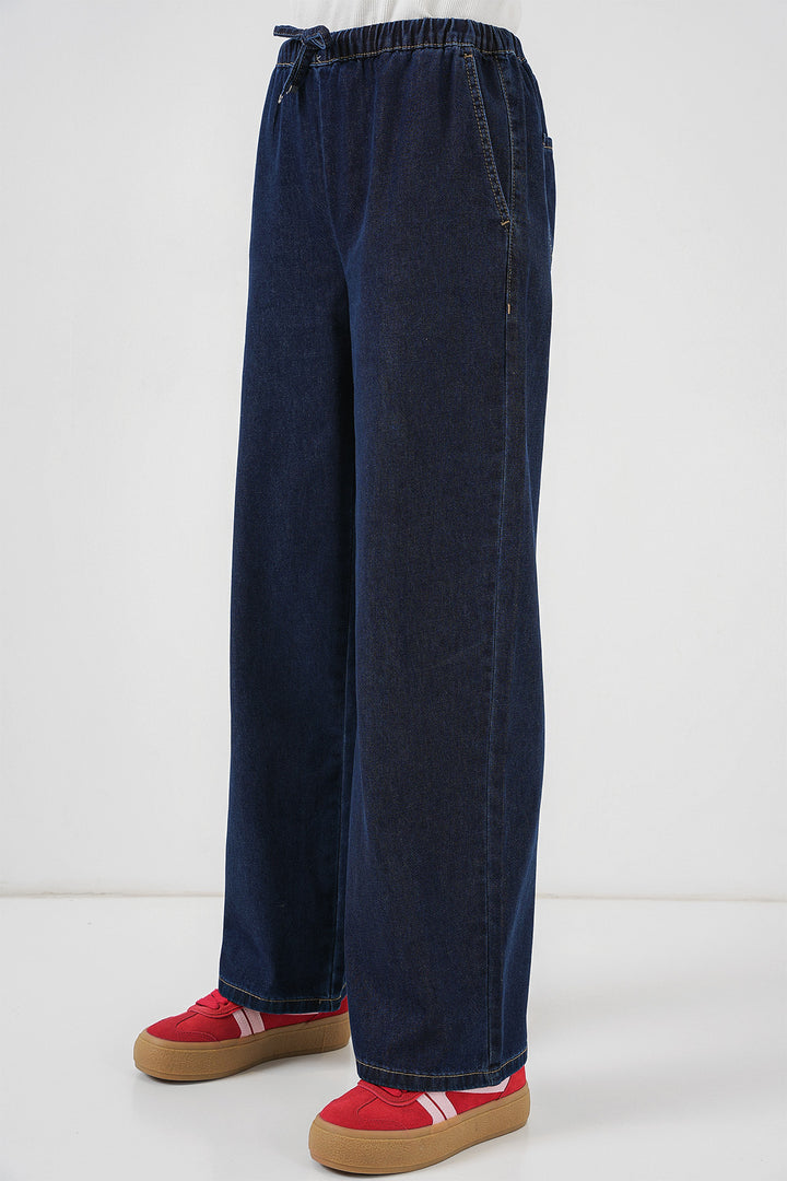 BGD Women Women's Wide Leg Jeans 6706 - Navy Blue - Jackson