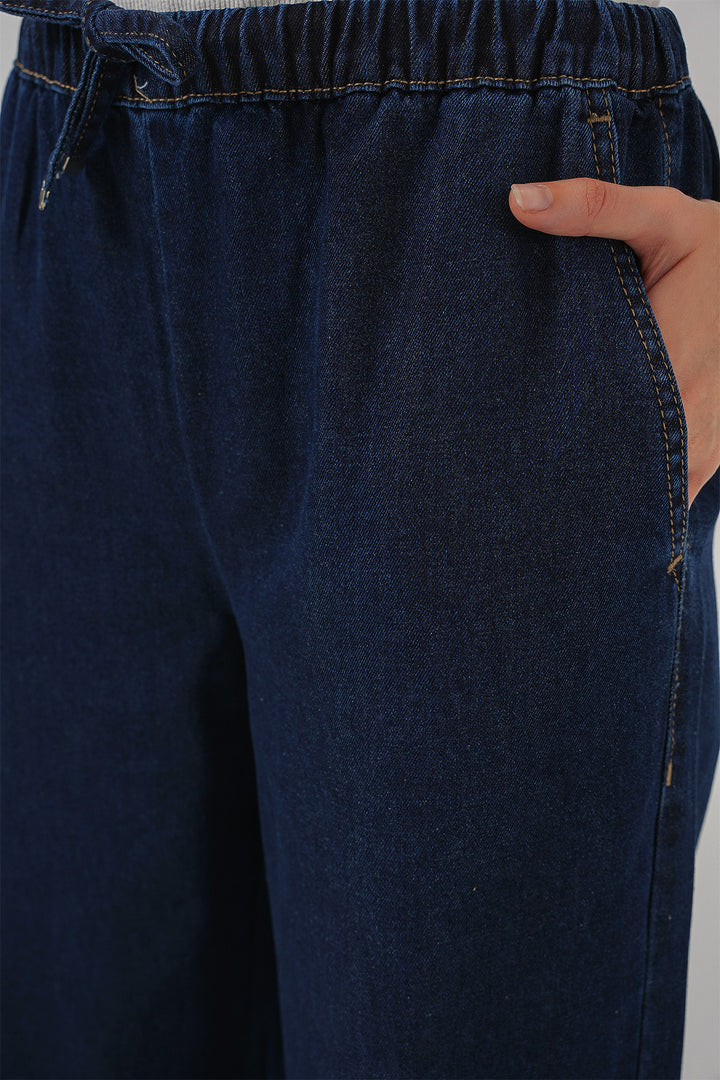 BGD Women Women's Wide Leg Jeans 6706 - Navy Blue - Jackson