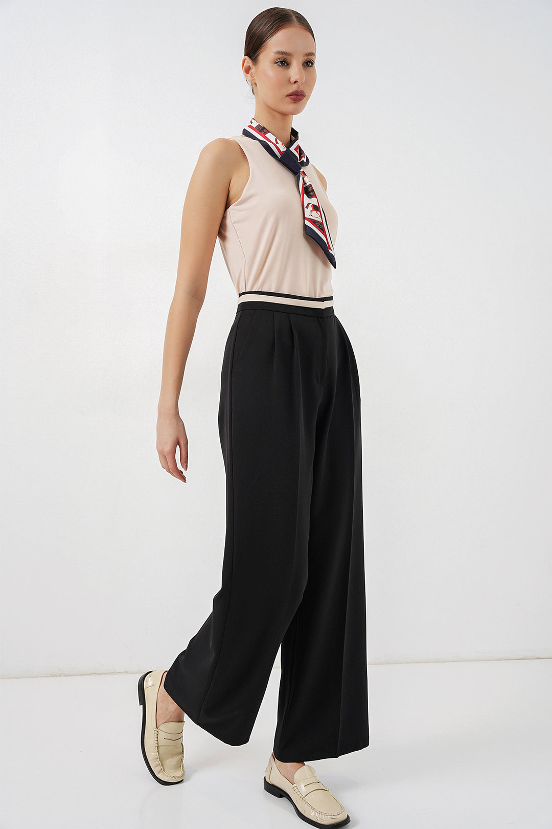 BGD Women Kadın Geniş Paça Kumaş Pantolon 30088 - Siyah - Slobozia