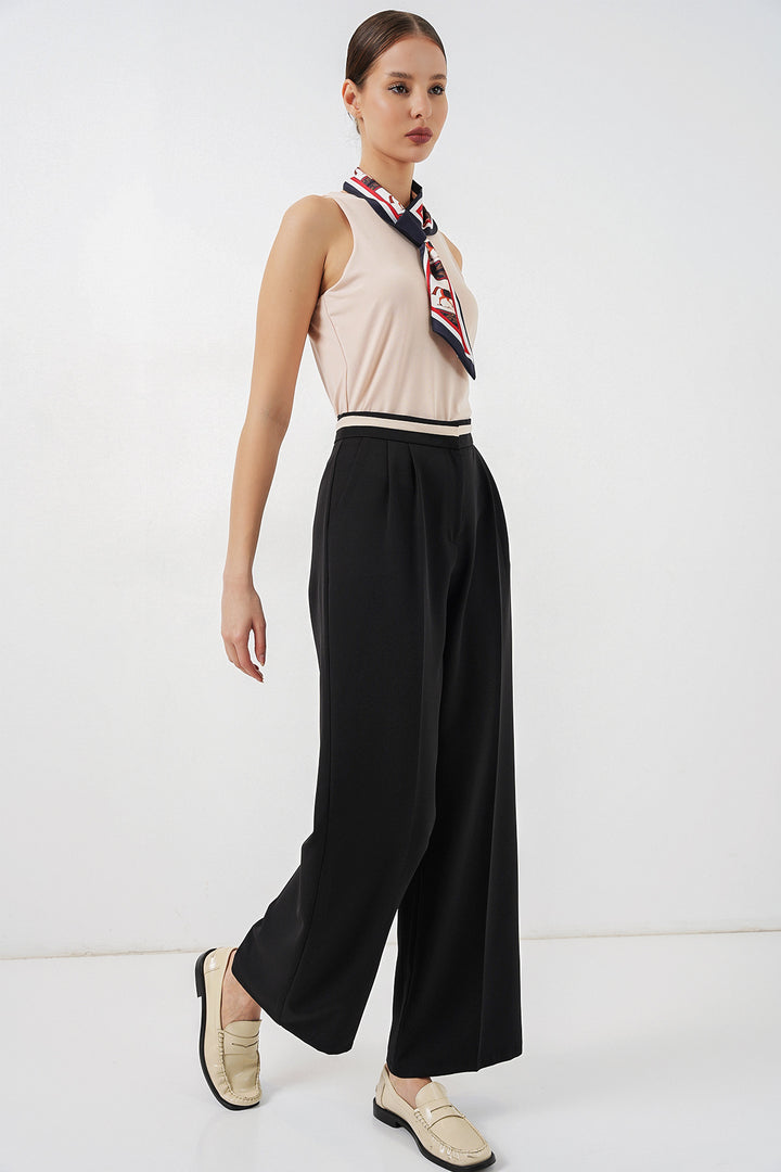 BGD Women Kadın Geniş Paça Kumaş Pantolon 30088 - Siyah - Slobozia