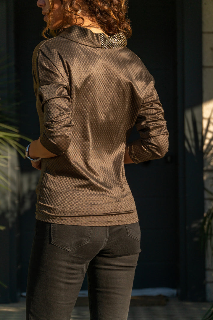 GNS Women's Ecru Collar Detailed V-Neck Sweater GK-BST2803 - Fort Lee