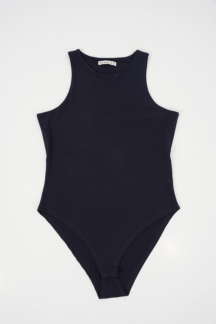 BGD Women Women's Halter Neck Snap Bodysuit 972 - Navy Blue - Roquetas de Mar