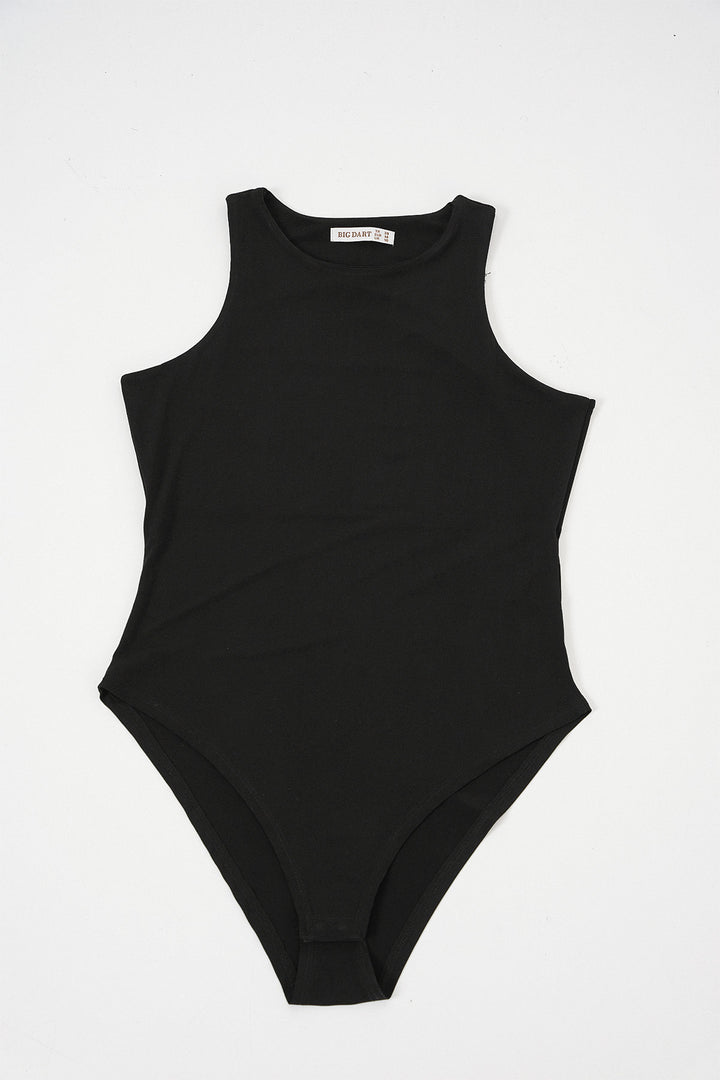 BGD Women Women's Halter Neck Snap Bodysuit 972 - Black - Nezahualcóyotl