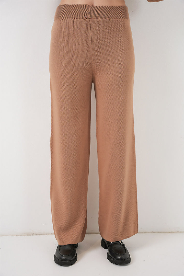 BGD Women Women's Cardigan Pants Knitwear Set 15956 - Camel - Santa Ana