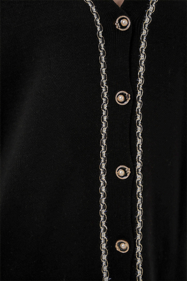 BGD Women Women's Cardigan Pants Knitwear Set 15956 - Black - Hengelo