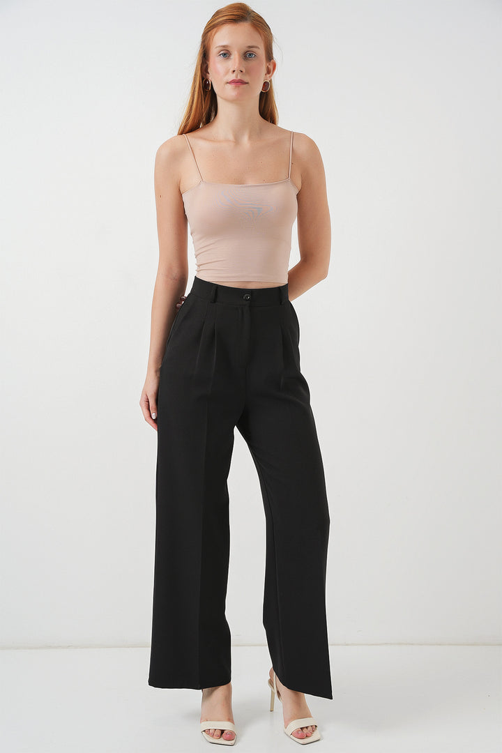 BGD Women Kadın İp Askılı Basic Crop Büstiyer 973 - Krem - Wildomar