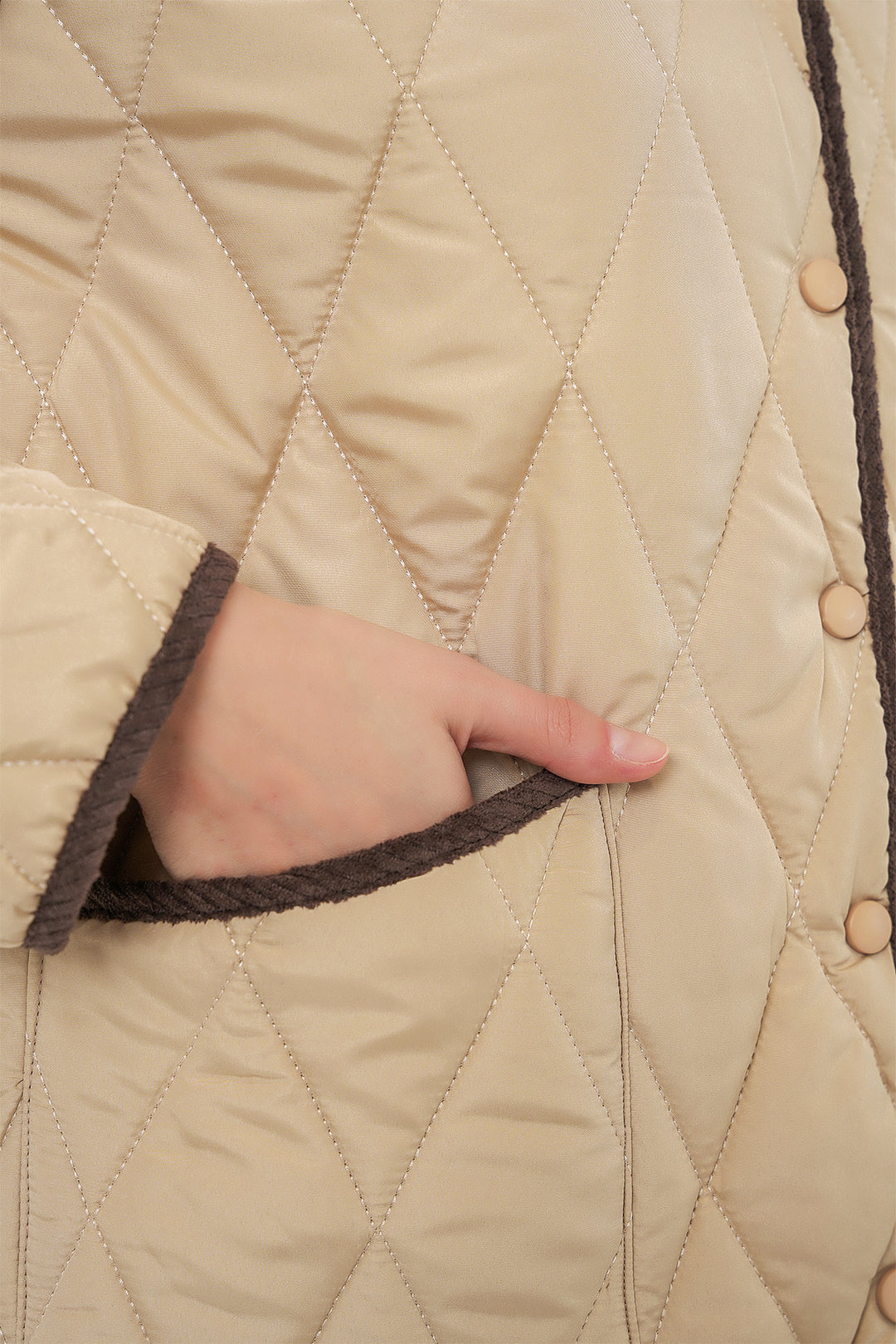 BGD Women Women's Quilted Oversize Coat 5226 - Beige - Progreso