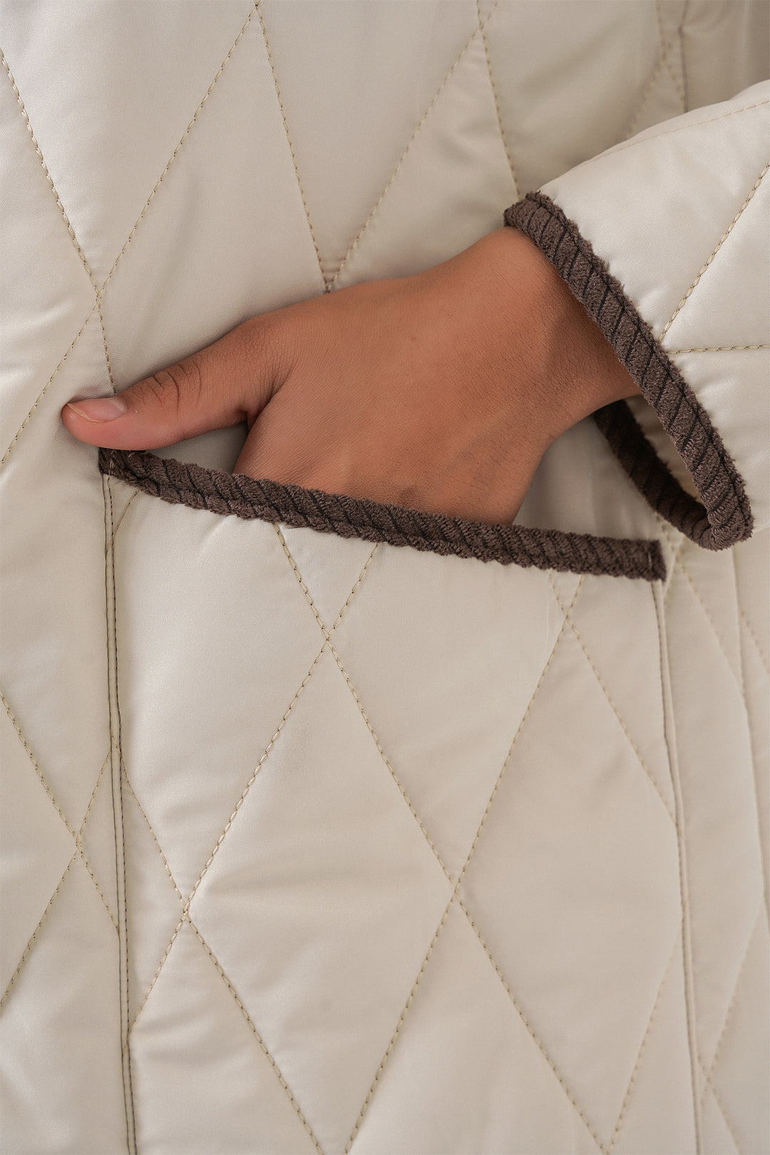 BGD Women Kadın Kapitone Oversize Mont 5226 - Ekru Kahve - Mairena del Aljarafe