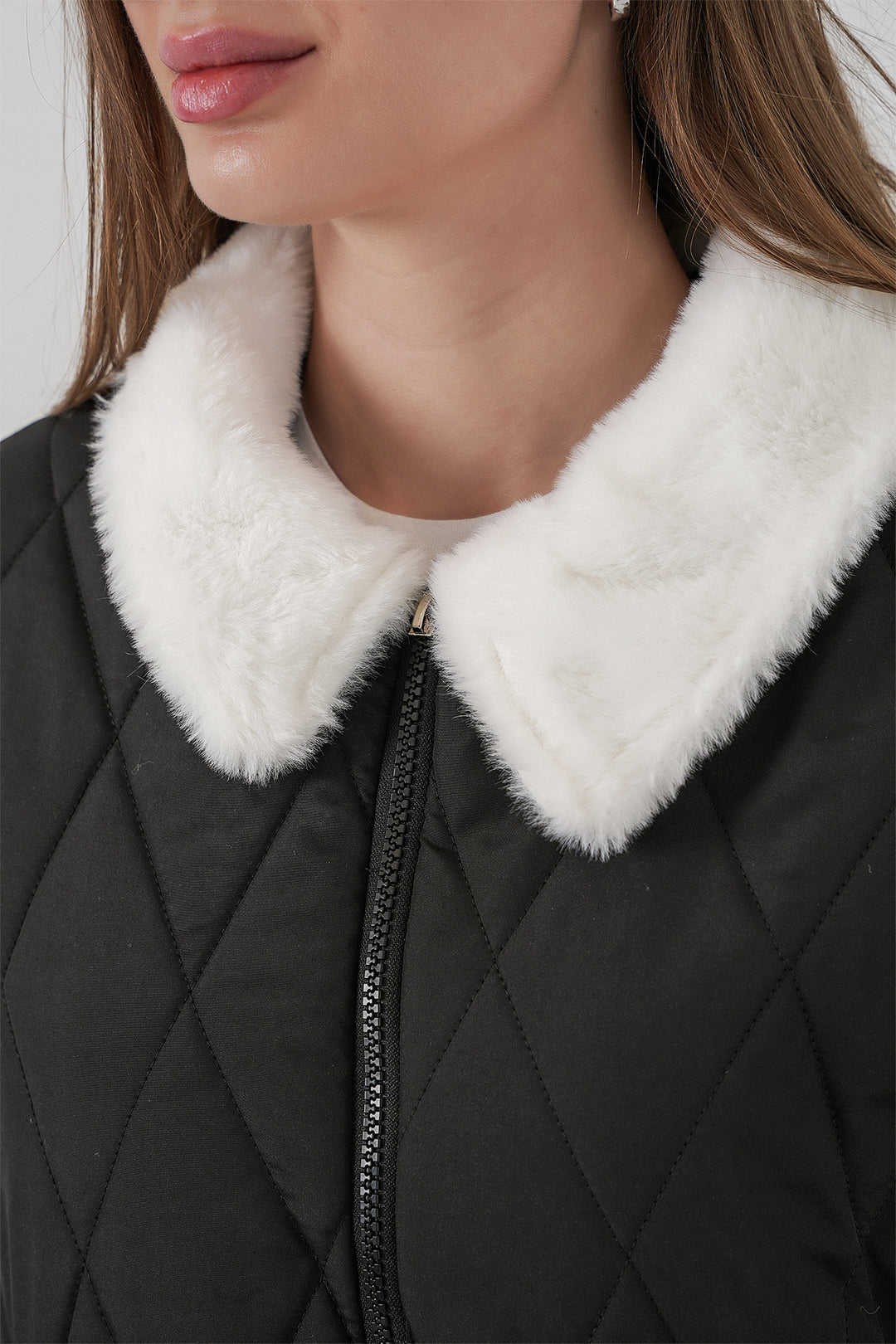 BGD Women Women's Quilted Long Puffer Coat 5221 - Black - Caserta