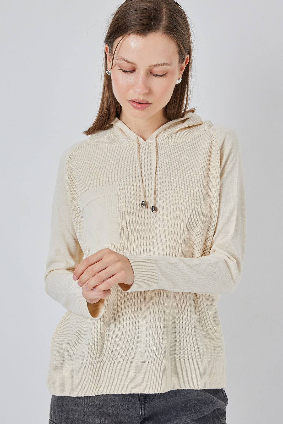 BGD Women Women's Hooded Sweater 15941 - Ecru - Euclid