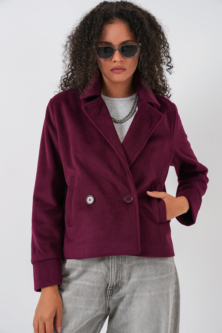 BGD Women Woman Coat 0725 - Burgundy - Salerno