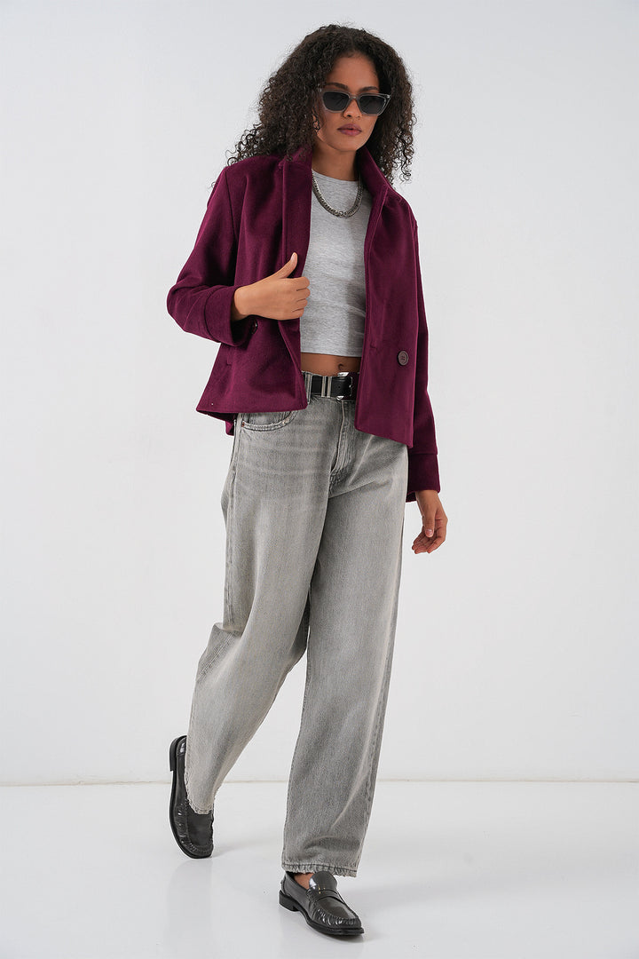 BGD Women Woman Coat 0725 - Burgundy - Salerno