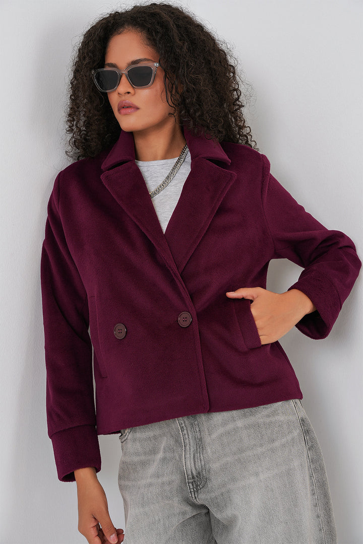 BGD Women Woman Coat 0725 - Burgundy - Salerno