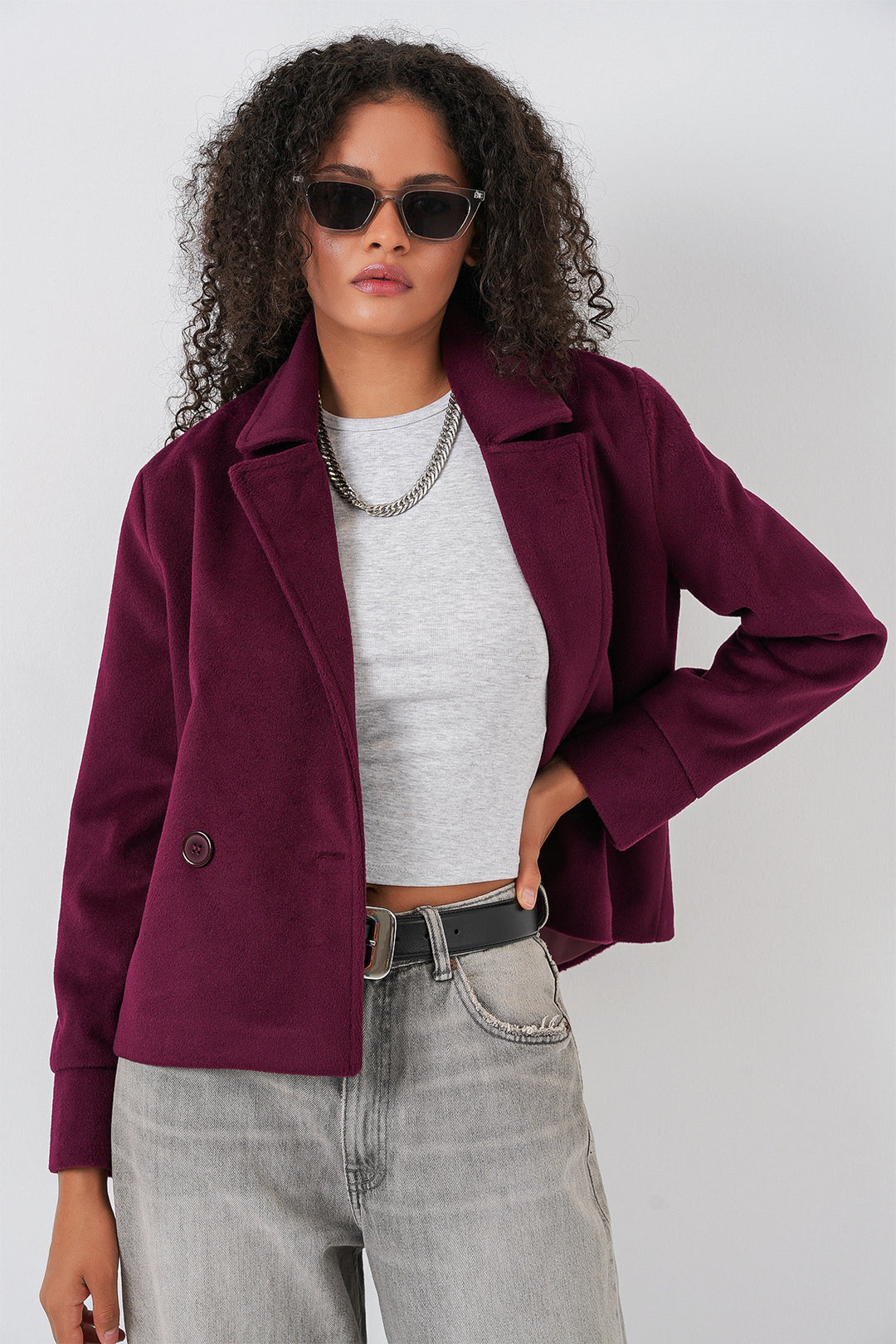 BGD Women Woman Coat 0725 - Burgundy - Salerno