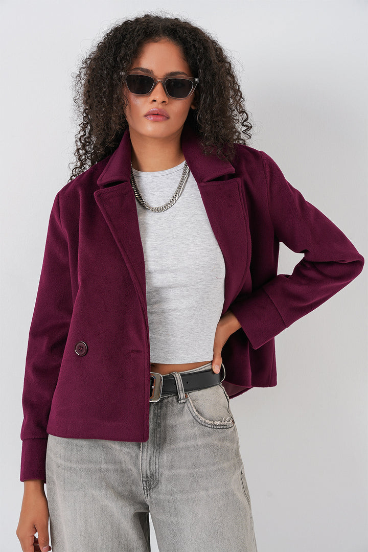 BGD Women Woman Coat 0725 - Burgundy - Salerno