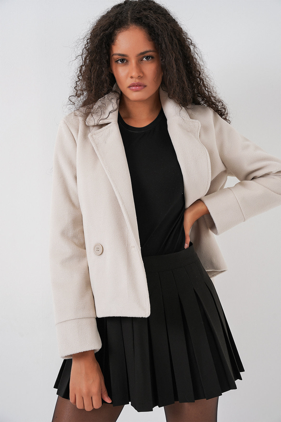 BGD Women Woman Coat 0725 - Ecru - Enterprise