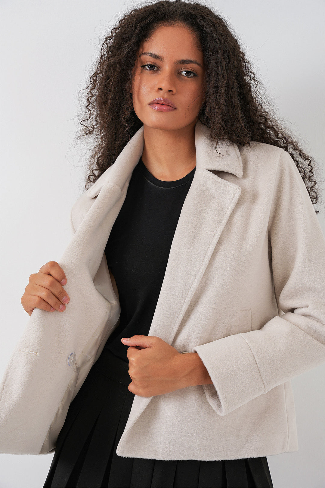 BGD Women Woman Coat 0725 - Ecru - Enterprise