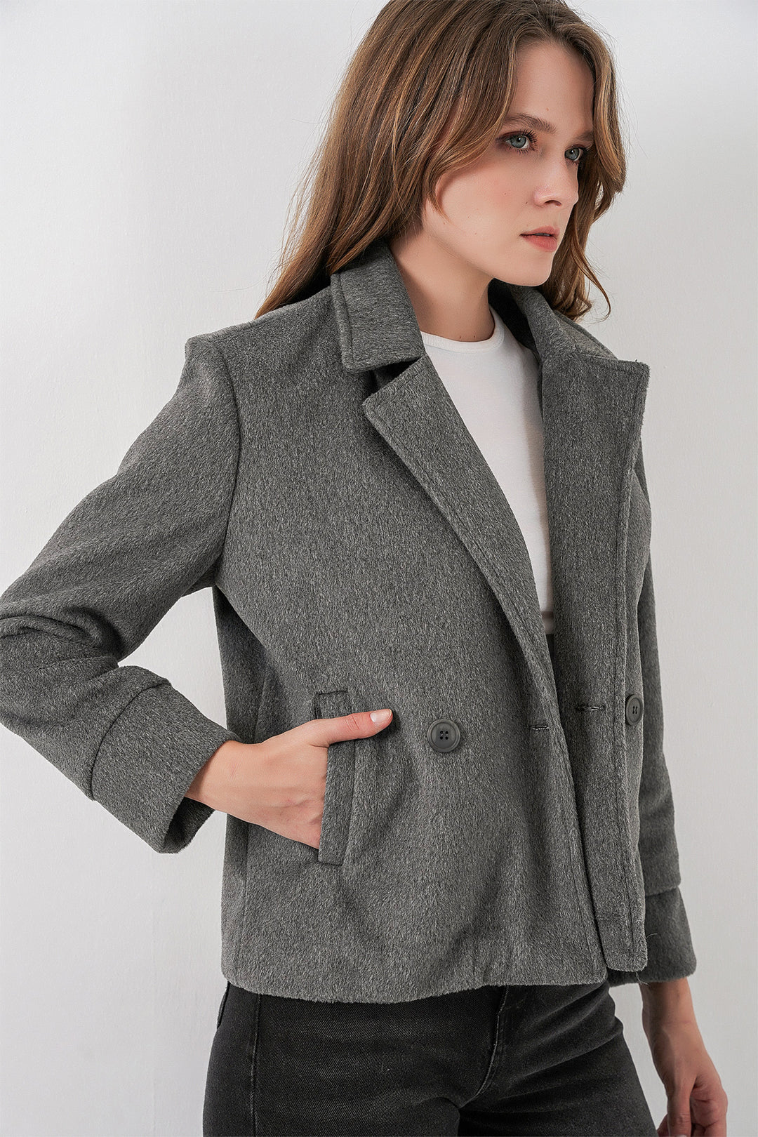 BGD Women Woman Coat 0725 - Gray - Puteaux
