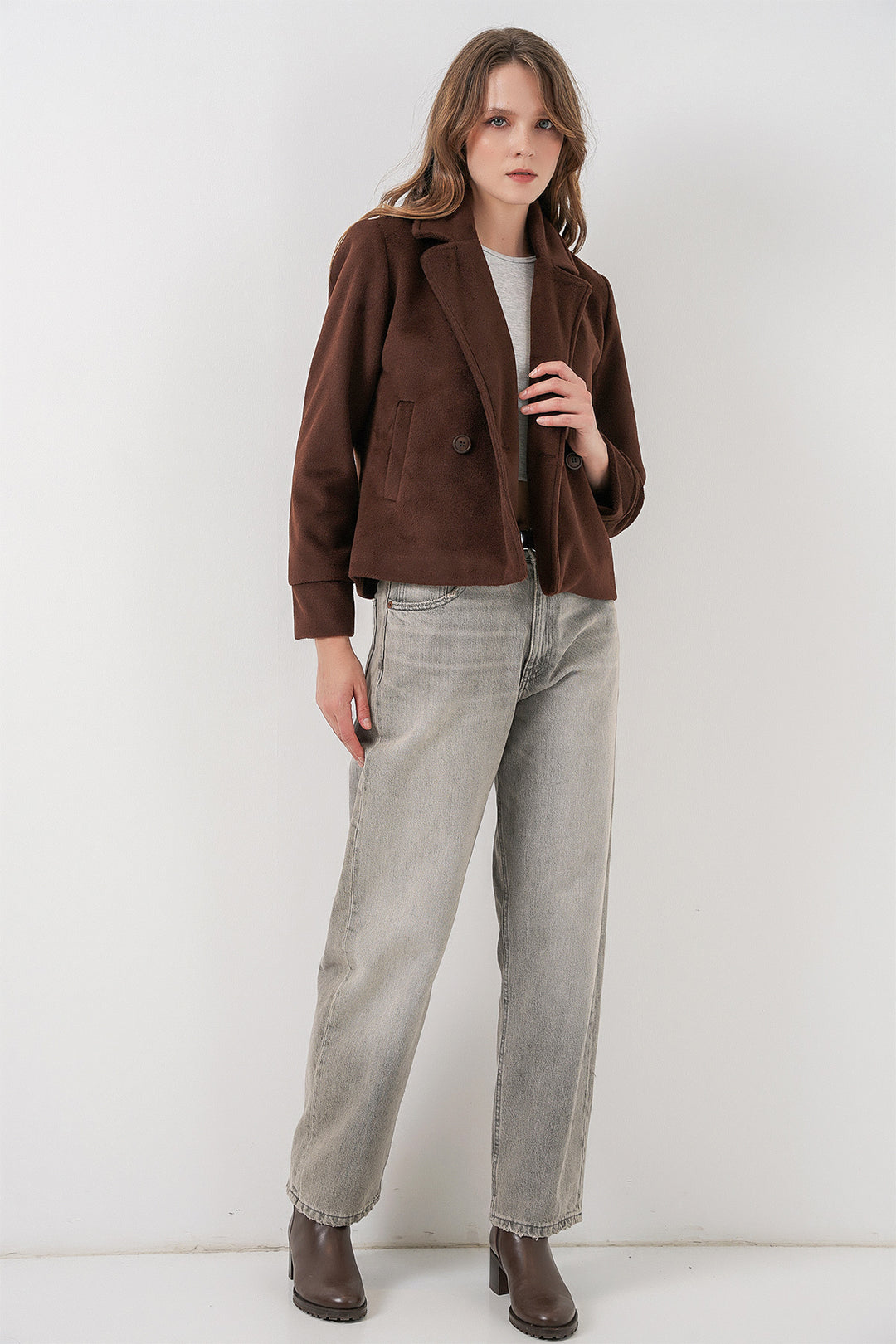 BGD Women Woman Coat 0725 - Brown - Puebla