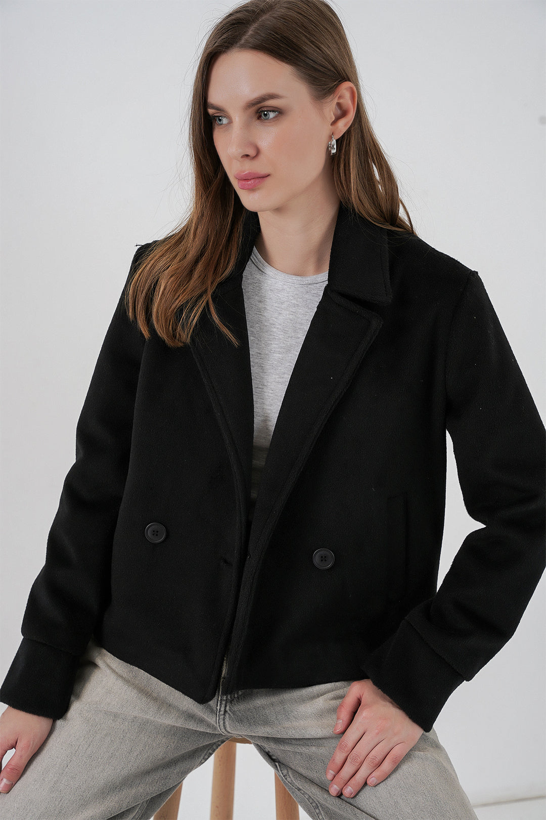 BGD Women Woman Coat 0725 - Black - Georgina