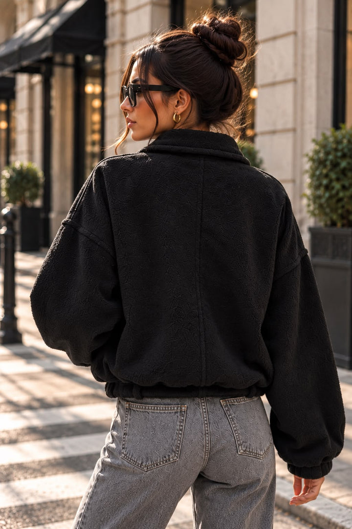 BGD Women Kadın Kemer Detaylı Fermuarlı Ceket 0784 - Siyah - Boulogne-Billancourt