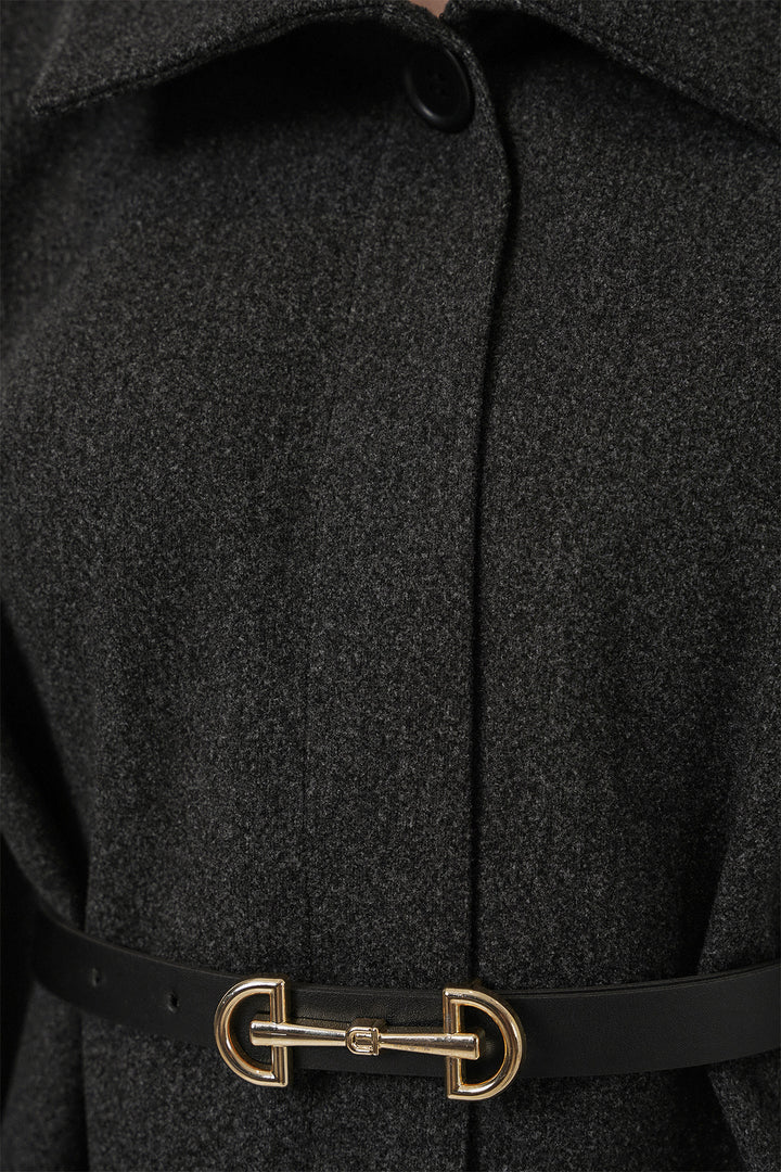 BGD Women Women's Belted Cape Coat 9170 - Anthracite - Finglas