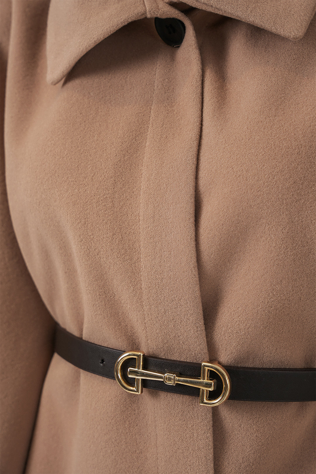 BGD Women Kadın Kemerli Kaşe Panço 9170 - Camel - Exeter