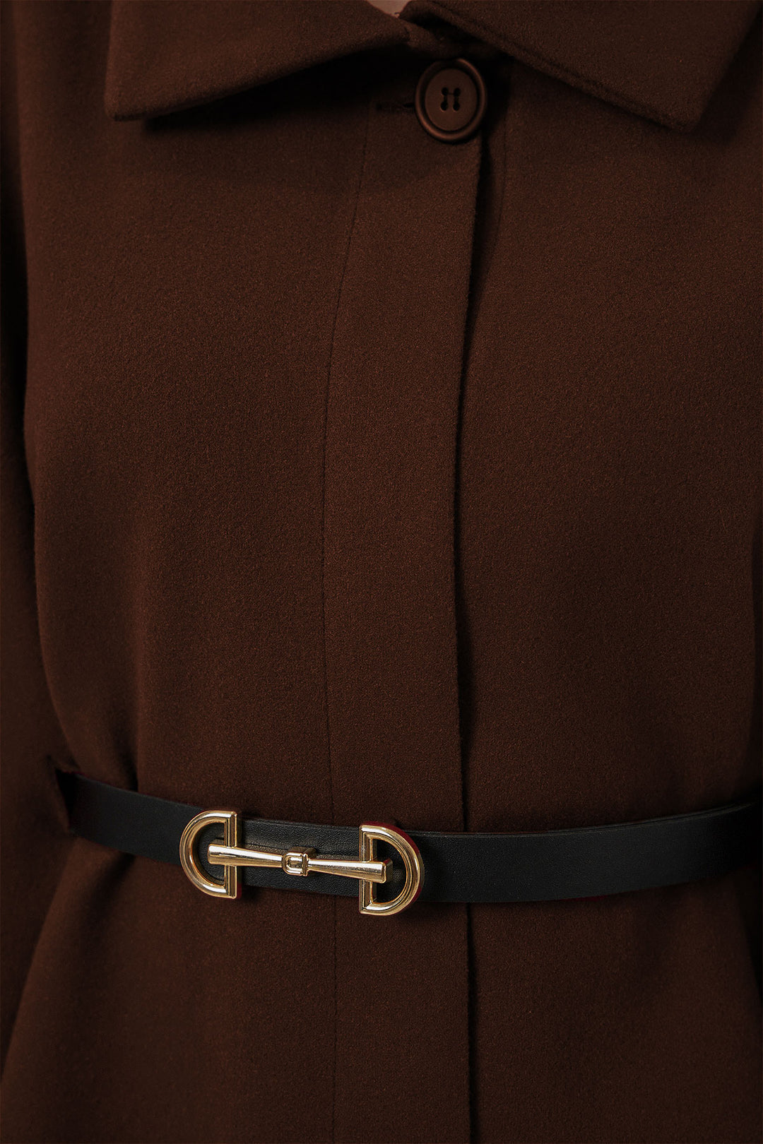 BGD Women Kadın Kemerli Kaşe Panço 9170 - Kahverengi - Stow