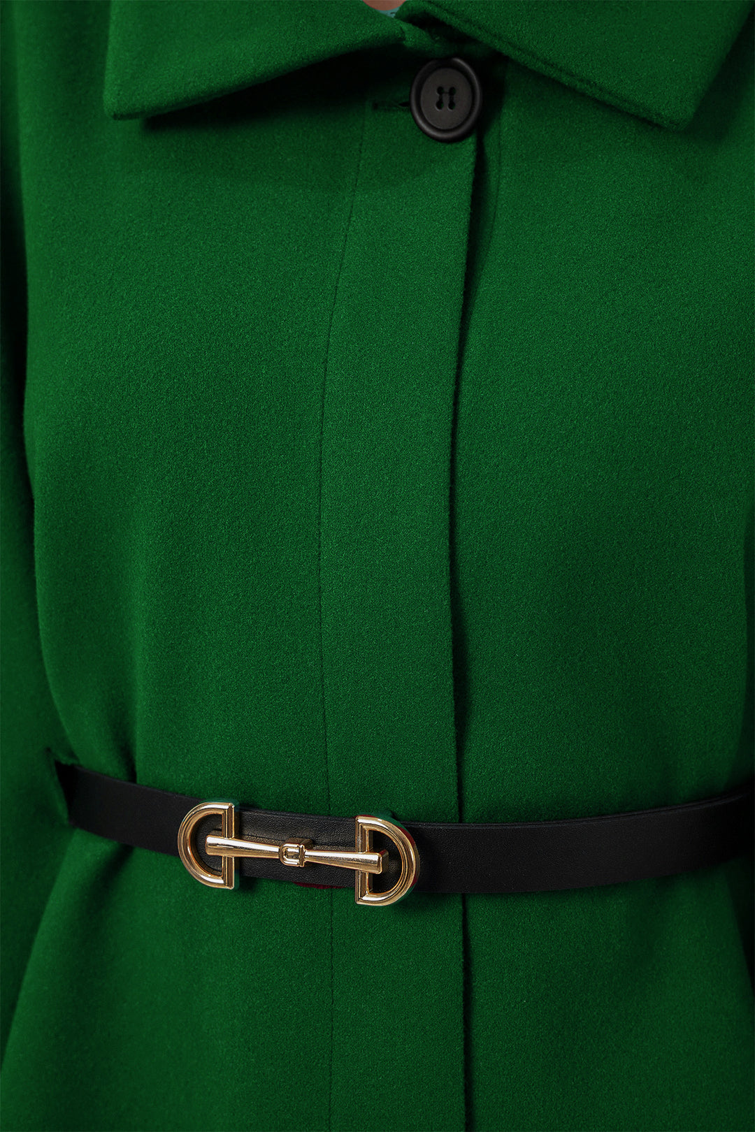 BGD Women Kadın Kemerli Kaşe Panço 9170 - Koyu Yeşil - Filderstadt