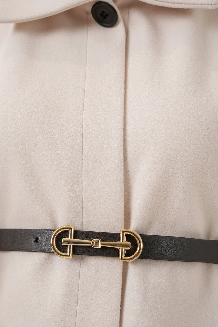 BGD Women Women's Belted Cape Coat 9170 - Cream - Kamp-Lintfort