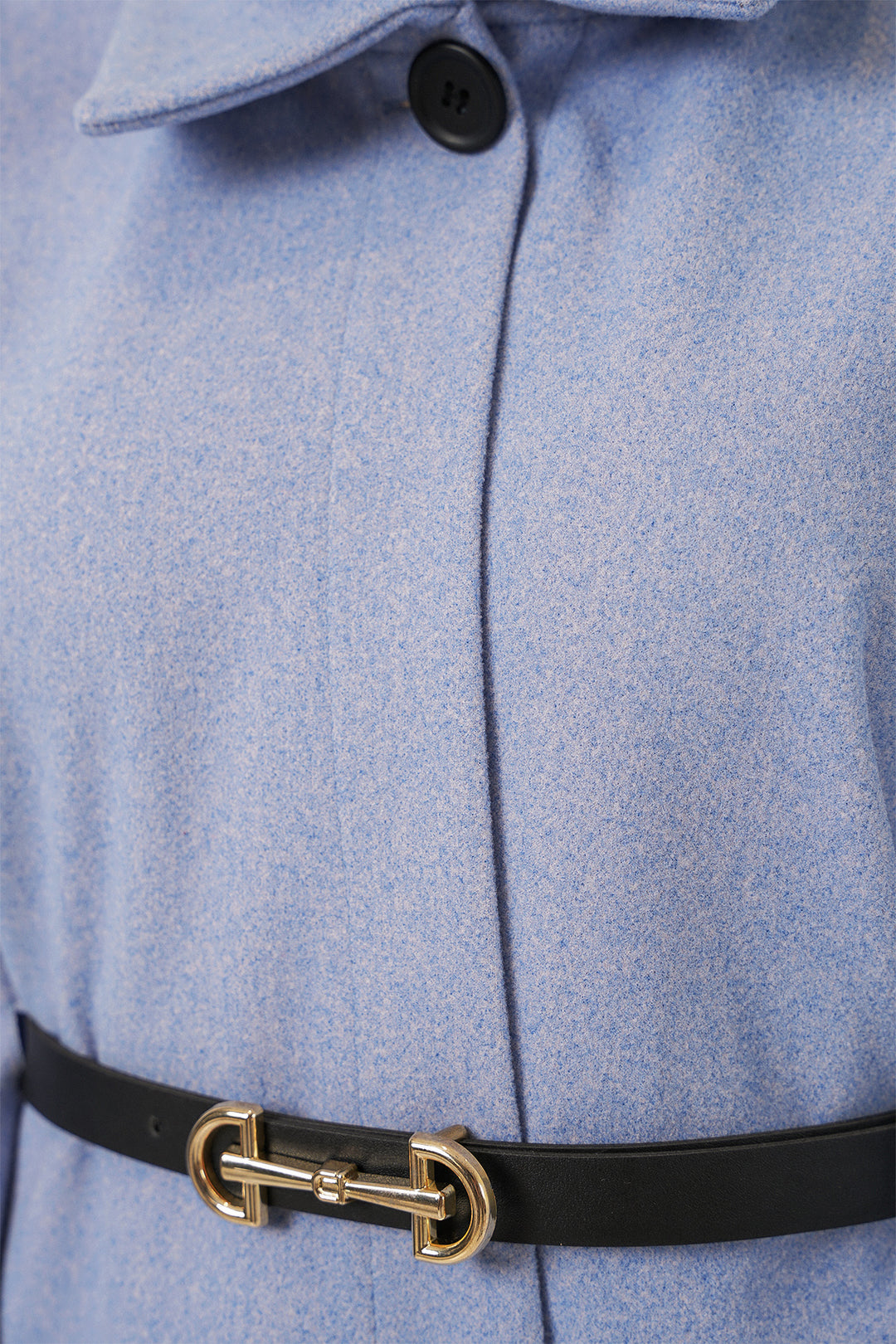 BGD Women Kadın Kemerli Kaşe Panço 9170 - Mavi - Tyler