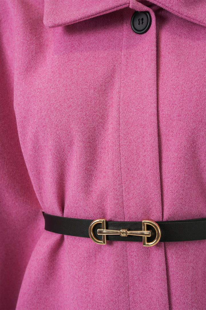 BGD Women Women's Belted Cape Coat 9170 - Pink - Poti