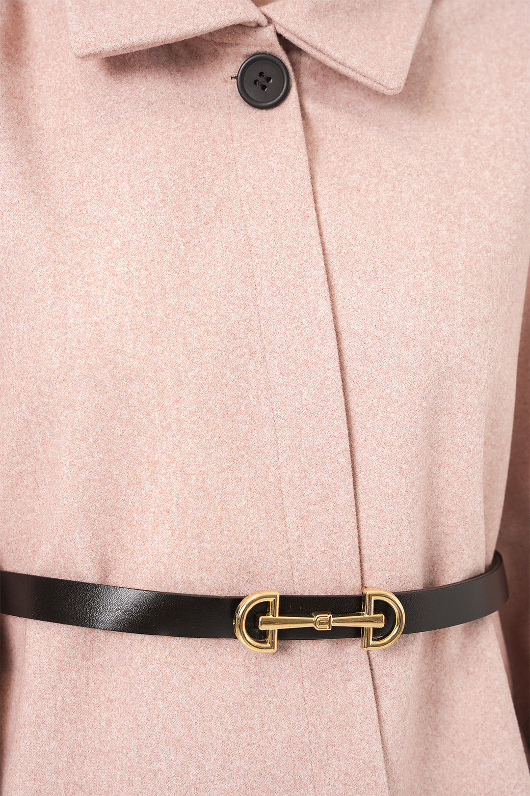 BGD Women Kadın Kemerli Kaşe Panço 9170 - Pudra - Manhattan