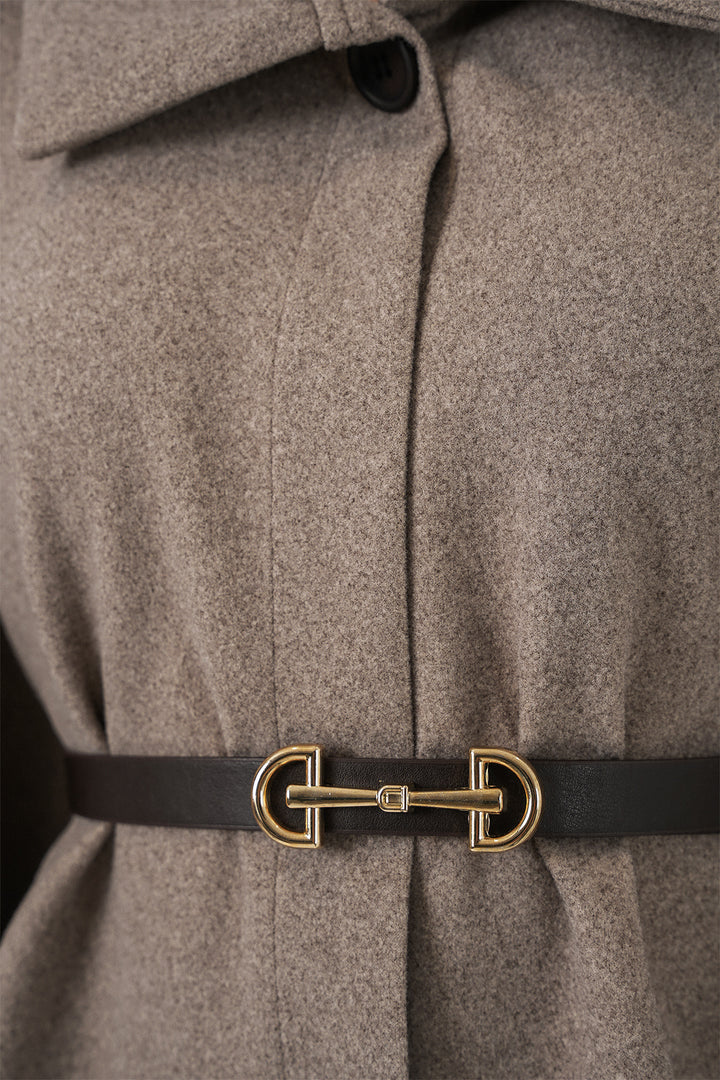 BGD Women Women's Belted Cape Coat 9170 - Stone - Chicoutimi