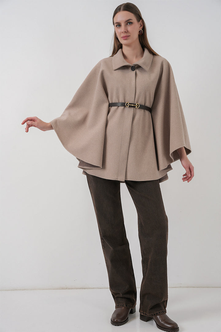 BGD Women Women's Belted Cape Coat 9170 - Mink - Guasave