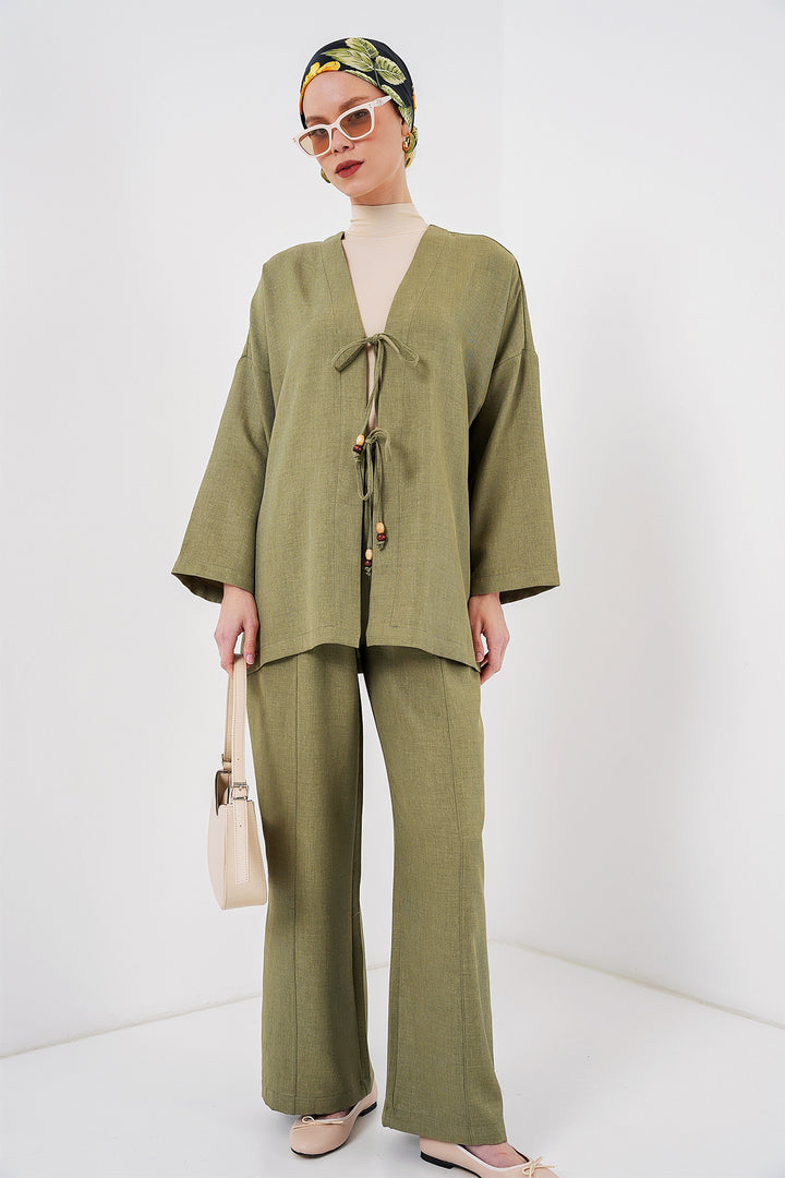 BGD Women Women's Linen Kimono Set 6727 - Çağla - Chattanooga