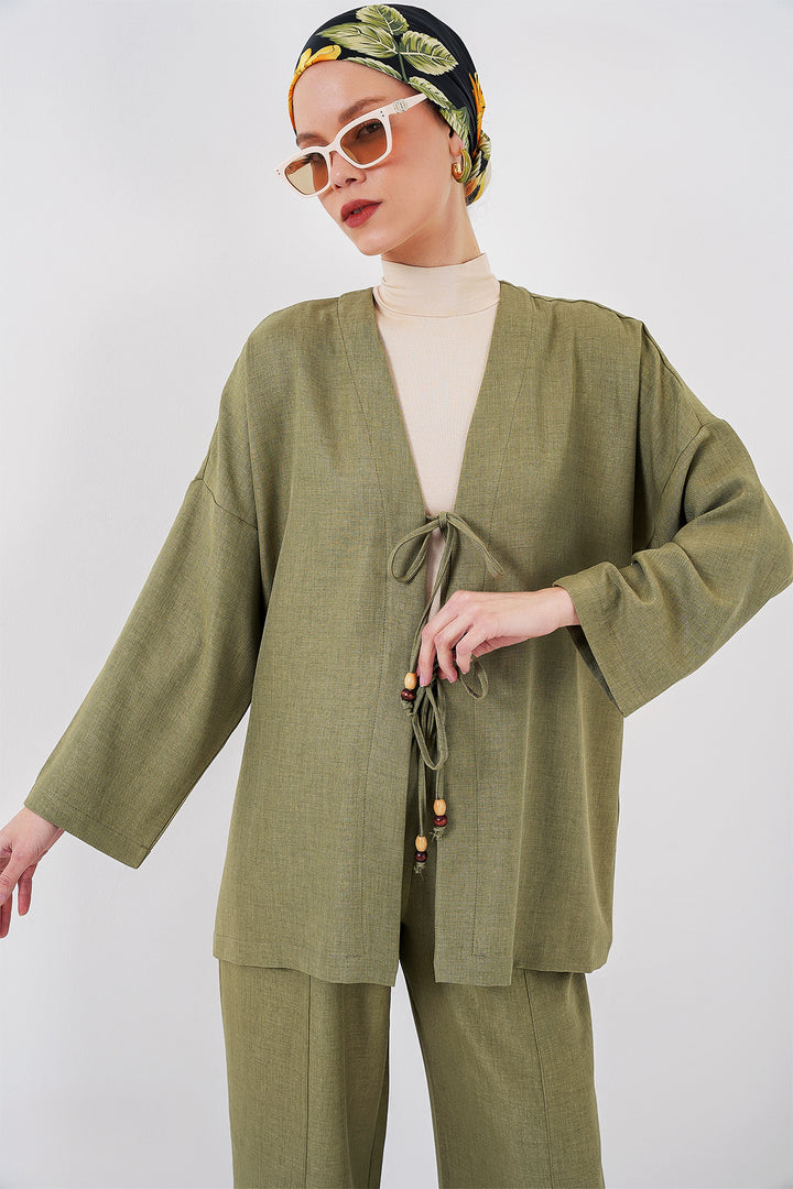 BGD Women Women's Linen Kimono Set 6727 - Çağla - Chattanooga