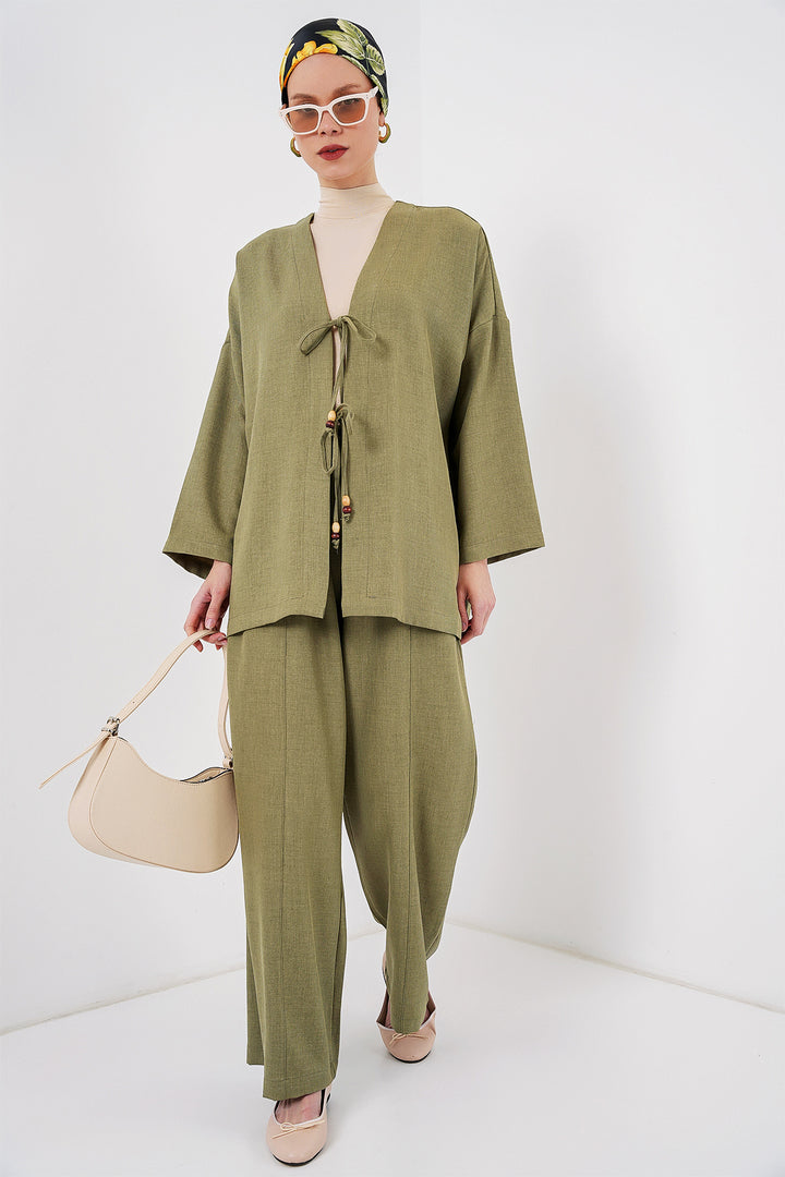 BGD Women Women's Linen Kimono Set 6727 - Çağla - Chattanooga