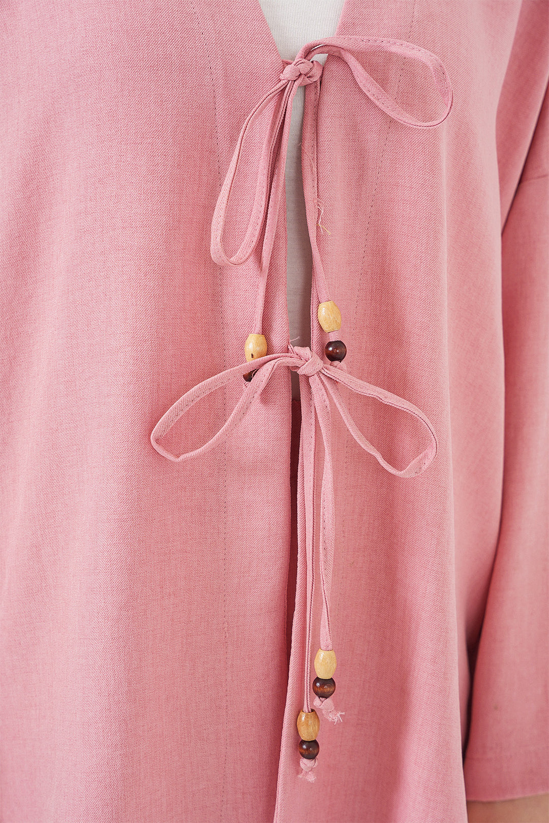 BGD Women Women's Linen Kimono Set 6727 - Rose Pink - San Germán