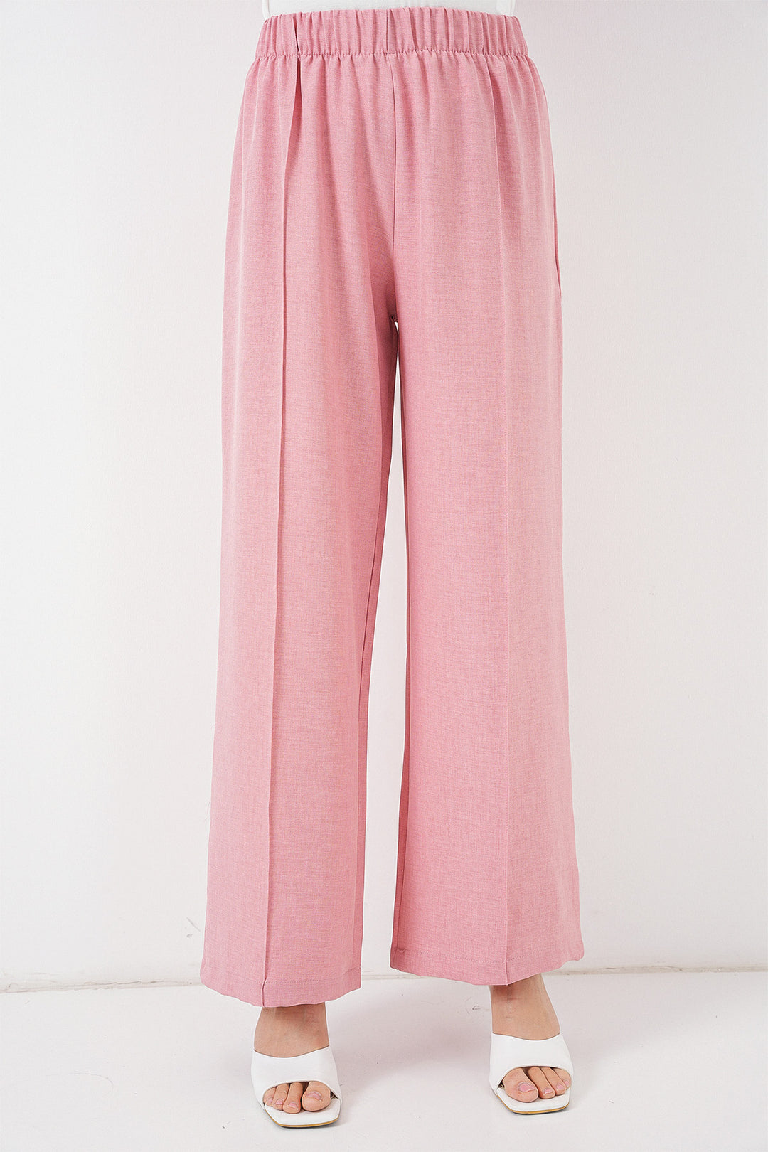 BGD Women Women's Linen Kimono Set 6727 - Rose Pink - San Germán