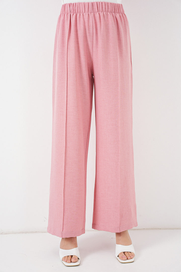 BGD Women Women's Linen Kimono Set 6727 - Rose Pink - San Germán