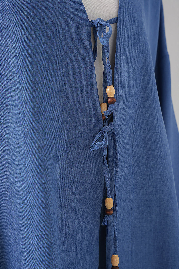 BGD Women Women's Linen Kimono Set 6727 - Indigo - Mesa