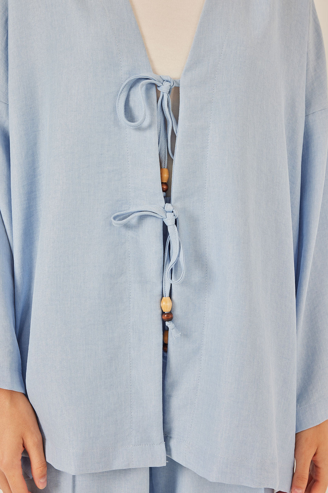 BGD Women Woman Linen Kimono Set 6727 - Blue - Berdiansk